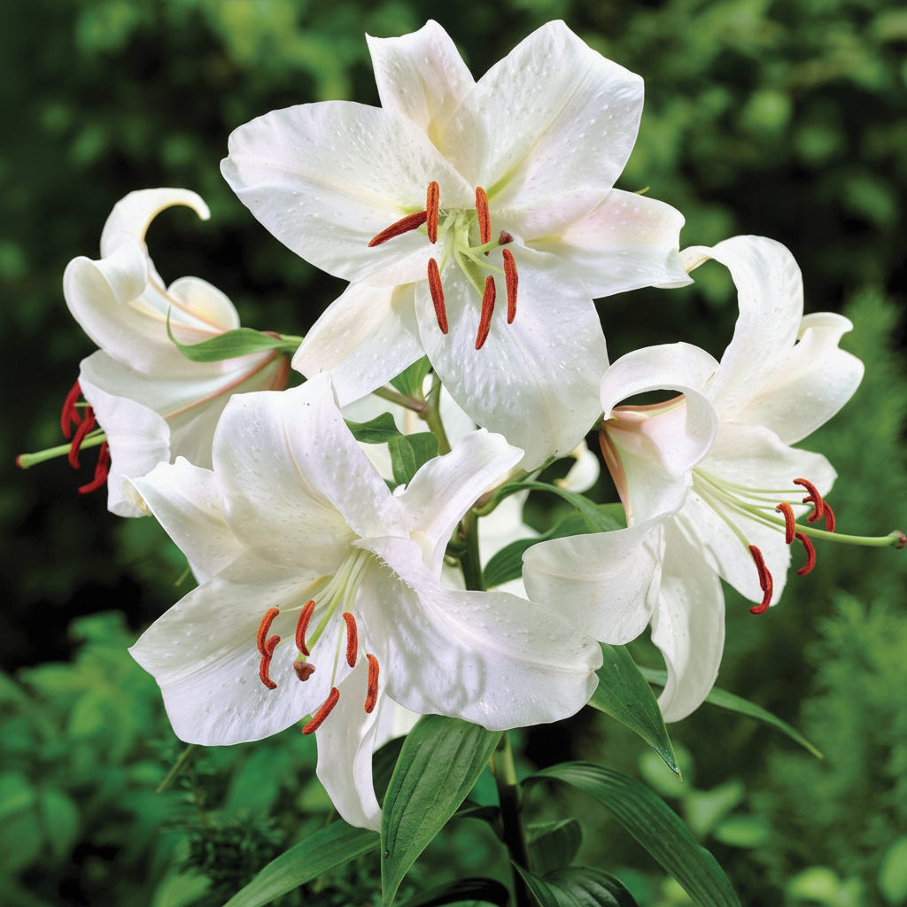 Bulbi de Crini Casa Blanca, soi oriental premium cu parfum intens și înflorire abundentă vara. Calitate superioară.