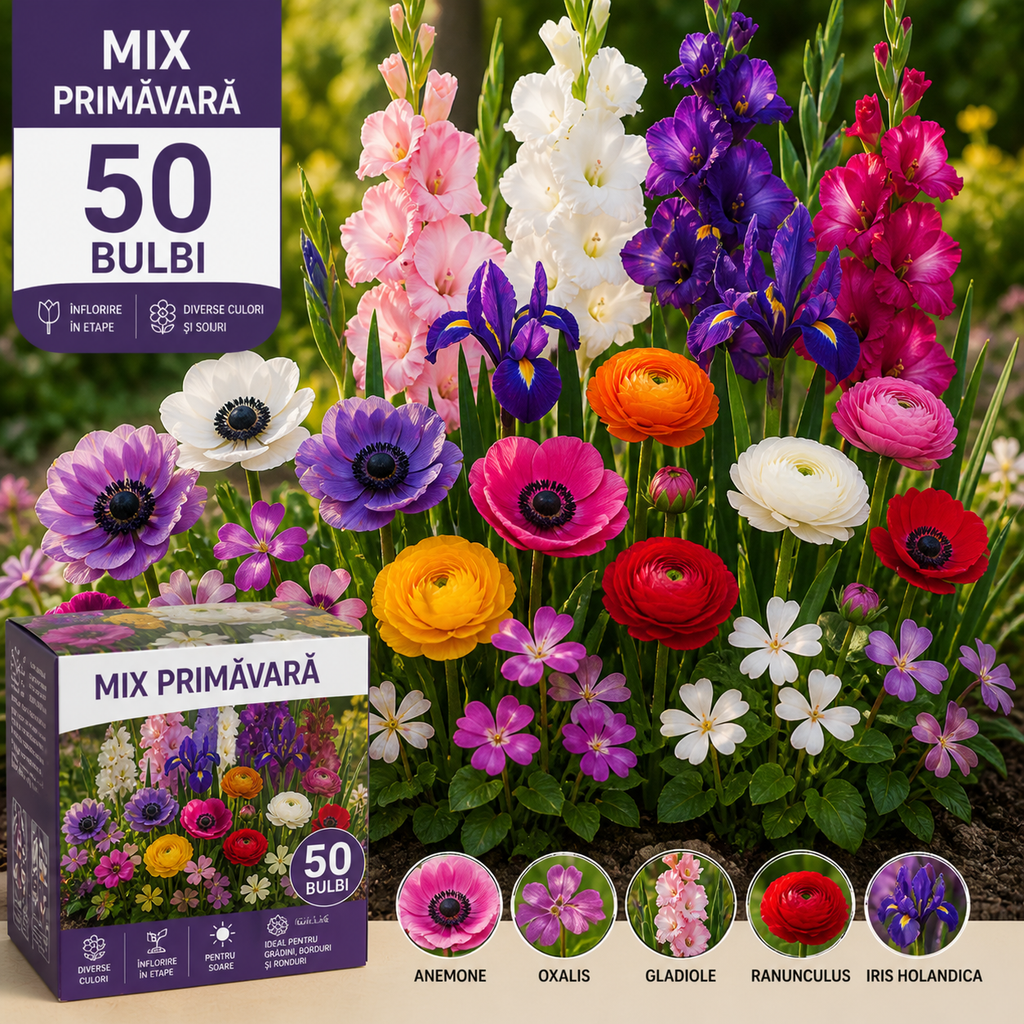 50 Bulbi Mix de Primavară- Color Boom