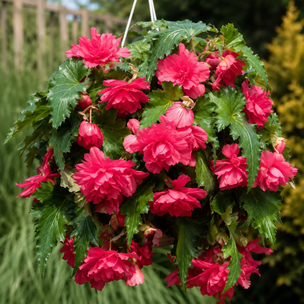 Bulbi Begonia Cascade Roz 2 buc, varietate cu flori bogate in nuante elegante de roz si efect spectaculos de cascada, perfecta pentru balcoane, terase si cosuri decorative