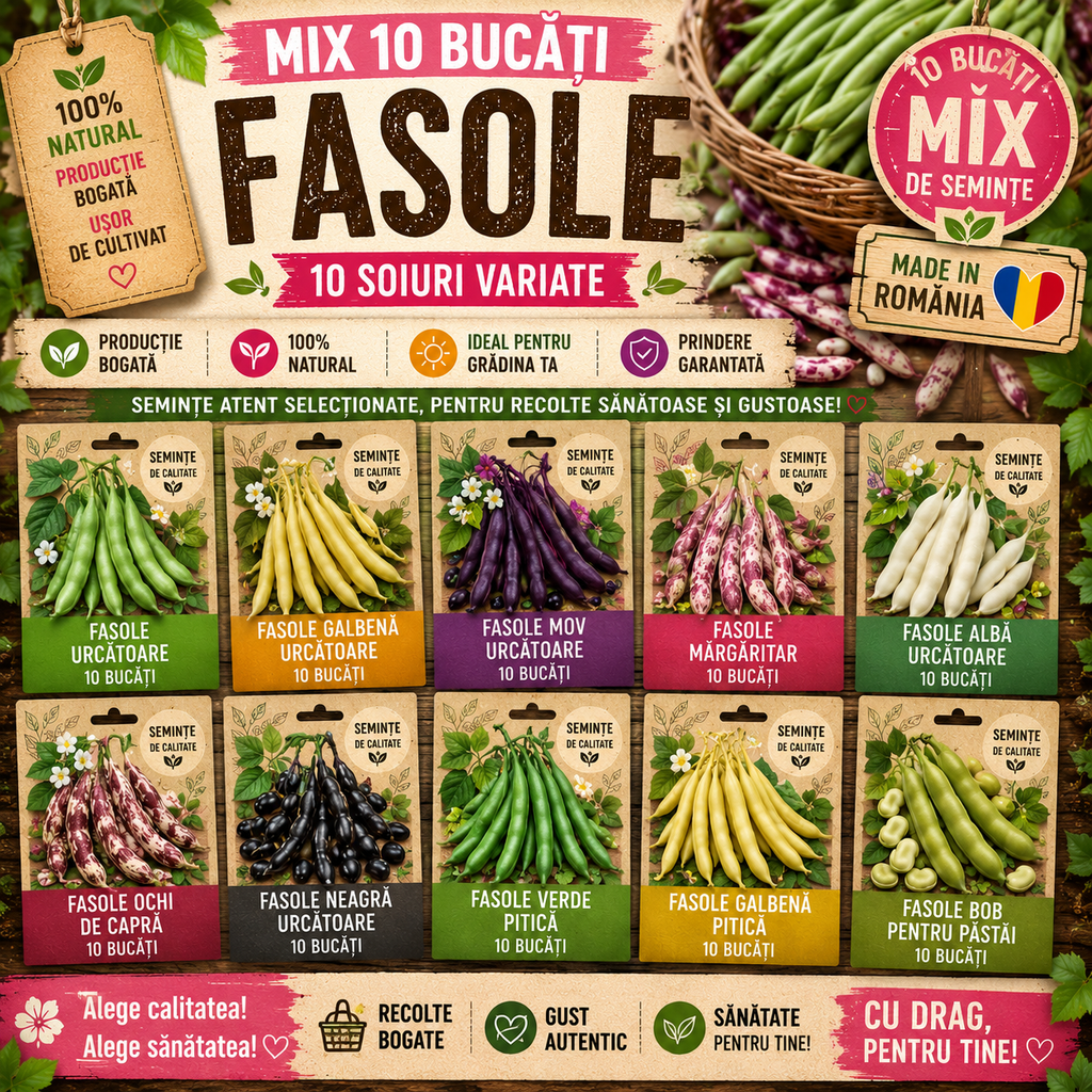 MIX Semințe Fasole 10 Bucăți