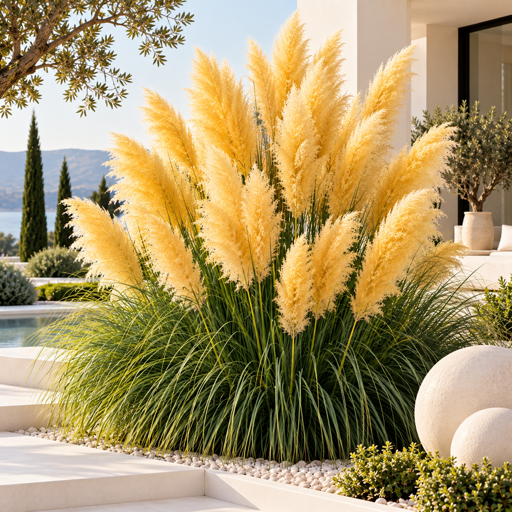 Iarbă de Pampas Cortaderia Galben