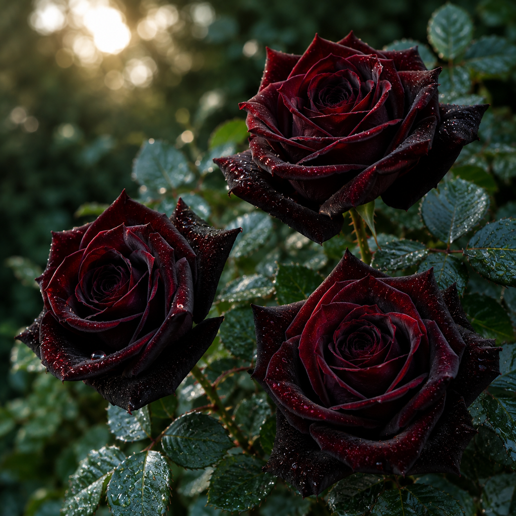 Trandafiri  "Black Baccara" la Ghiveci
