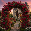 Trandafiri Cățărători "Crimson Glori" la Ghiveci
