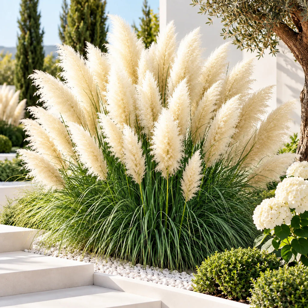 Iarbă de Pampas Cortaderia Alb