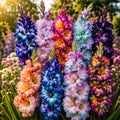 Pachet Gladiole Premium cu flori duble în mix spectaculos de culori, plante ornamentale cu tulpini înalte și flori mari, ideale pentru grădini, borduri și buchete, cu înflorire abundentă și efect vizual impresionant