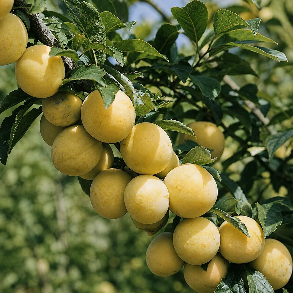 Pachet mixt cu 10 pomi fructiferi de prun, soiuri Andreea, Bluefree, Japonez, Opal și Record, ideali pentru grădini și livezi, cu prune aromate și recolte bogate