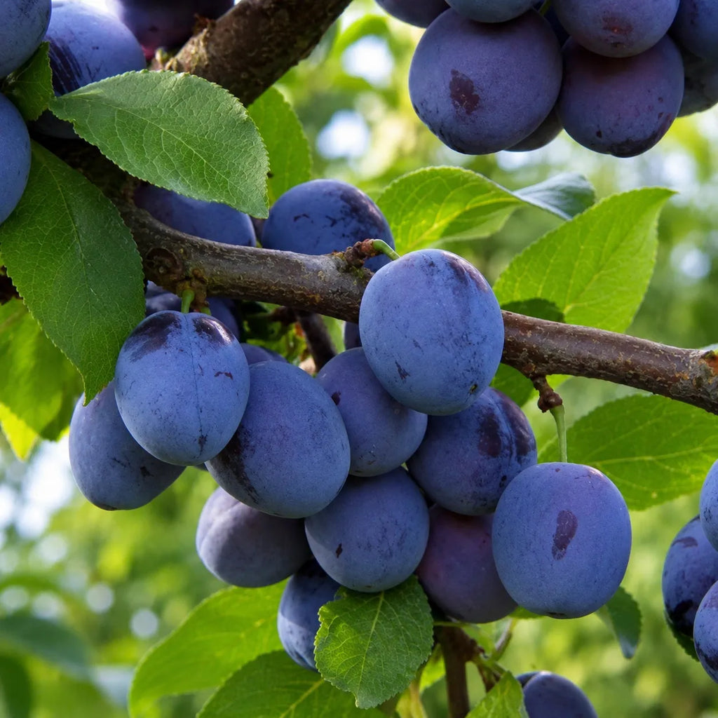 Prun Bluefree, pom fructifer altoit cu fructe mari, aromate si pulpa suculenta, potrivit pentru gradini familiale, livezi si recolte bogate la sfarsitul verii