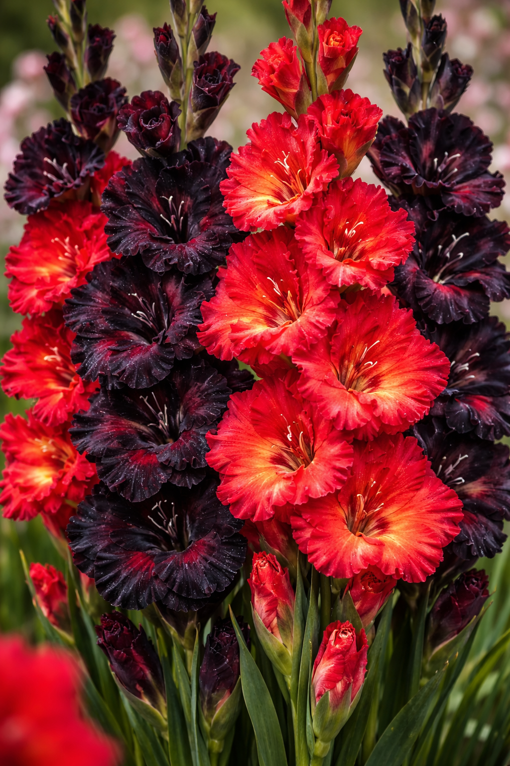 Gladiole Premium - Mix Rosu si Negru 20 bucati