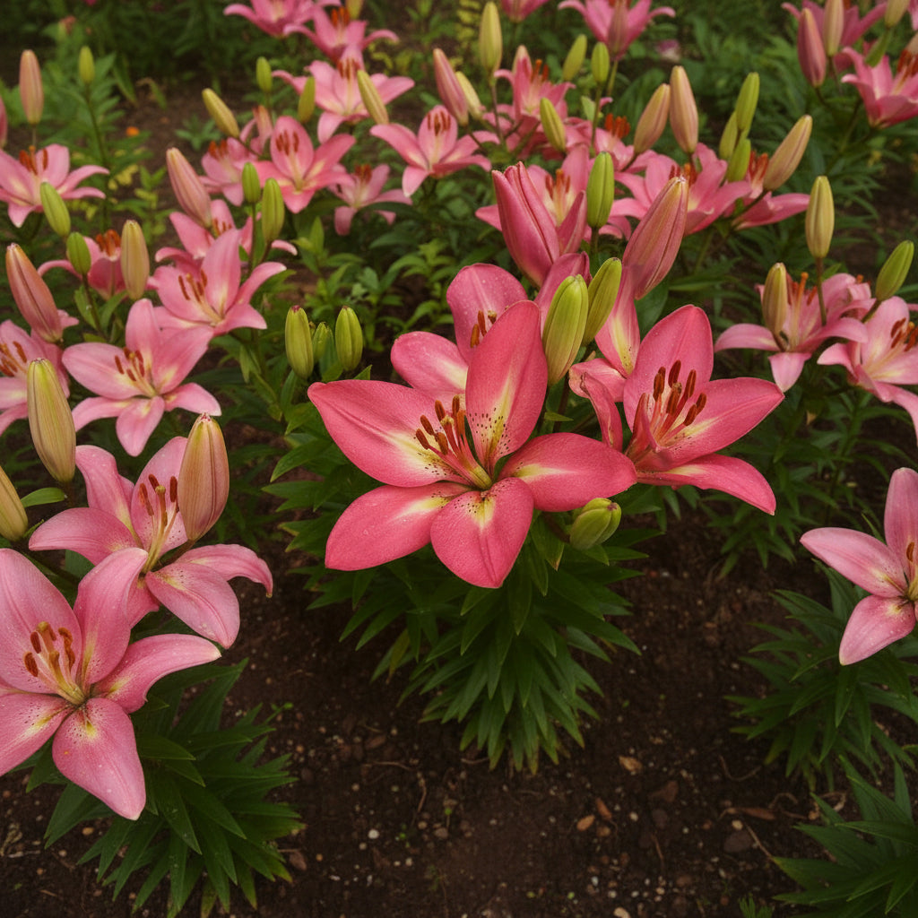 Bulbi de Crini Arsenal – Lilium Arsenal cu flori roșii intense, perfecte pentru grădini elegante. Plantare ușoară, înflorire bogată.
